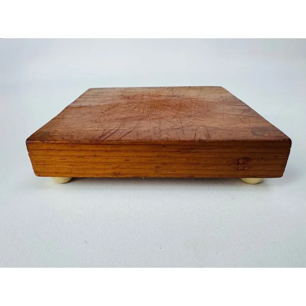 Vintage Footed Wood Cutting Board Rustic Serving Board